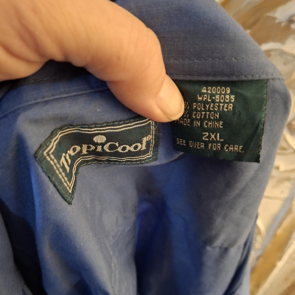 Mens Vintage TropiCool Short Sleeve Embroidered Guayabera Cuban Shirt. - Picture 2 of 7